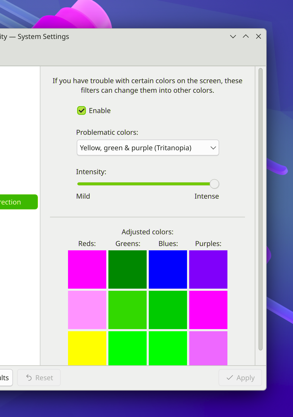 Image 5: Improved colorblindness correction filter UI